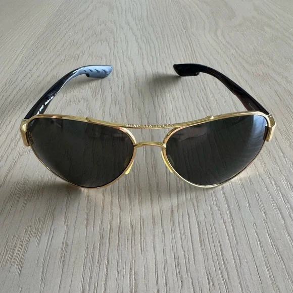 Costa Gold Frame Aviator Sunglasses with Dark Gray Lenses Costa Grand Catalina XL (59-15) with Gold Mirror lenses and  main image 4